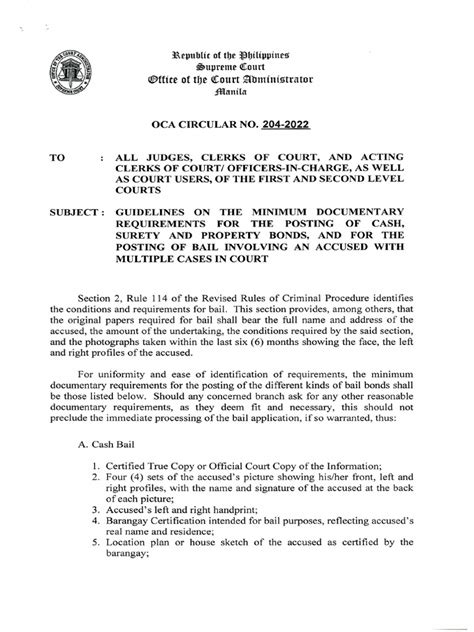 oca circular|OCA Circular No. 204.